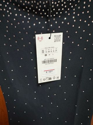 Top Zara pedrería negro Talla S