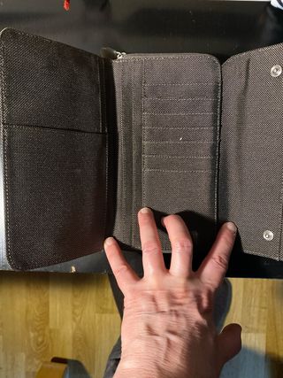 Monedero Billetero Beige y Gris
