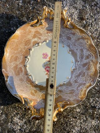 Piatto vassoio decorato oro