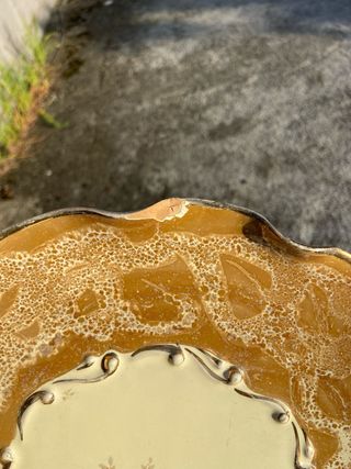 Piatto vassoio decorato oro