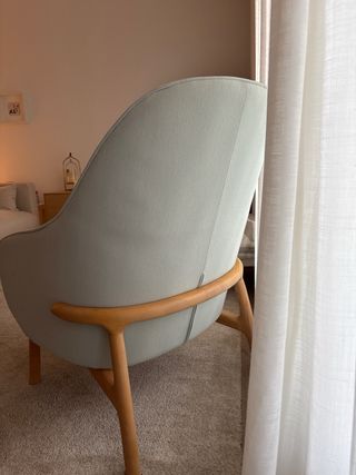 Butaca verde agua y madera