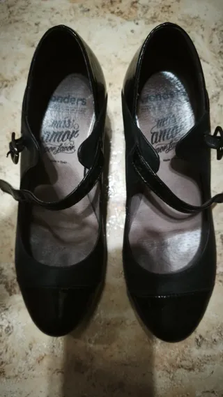 Zapatos Wonders negros tacón plano Talla 36