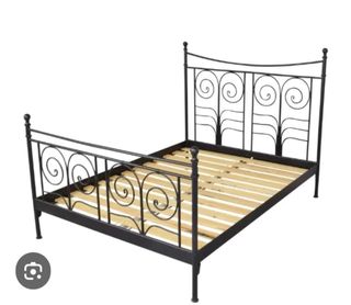 Cama Metal Negra 140x200 + Colchón de regalo