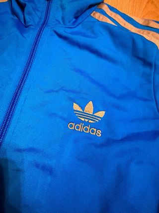 Chaqueta Adidas Originals Azul y Dorado sudadera