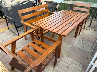 Conjunto Terraza Teka Madera