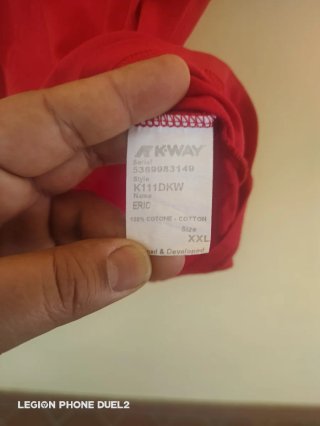 Maglia K-Way Uomo Rossa taglia XXL  vestibilità XL