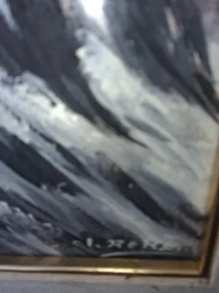 Quadro dipinto a mano montagne