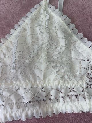 Sujetador 2x1 encaje granate y blanco