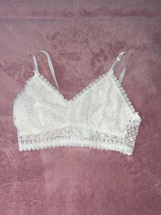 Sujetador 2x1 encaje granate y blanco