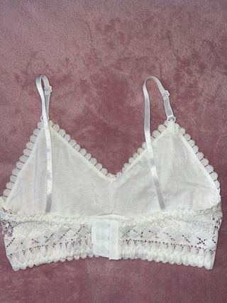 Sujetador 2x1 encaje granate y blanco