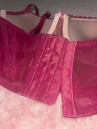 Sujetador 2x1 encaje granate y blanco