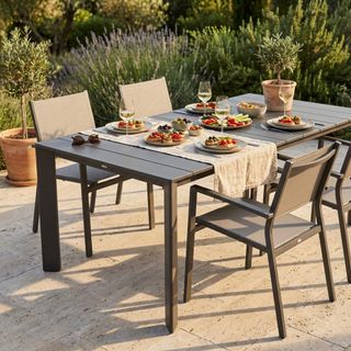 Tavolo da Esterno Allungabile in Alluminio Taupe