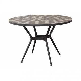 Tavolo con Piano Rotondo in Ceramica a Mosaico