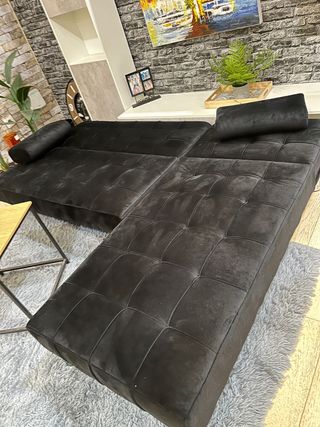 Sofá Cama Chaise Longue Keren 198cm Negro