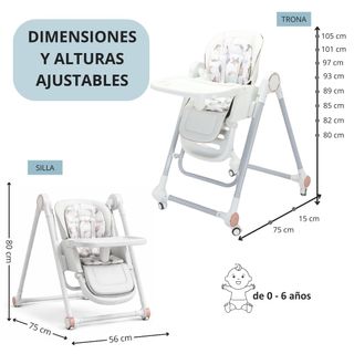 Trona Evolutiva 3 en 1 – Plegable Color Blanco