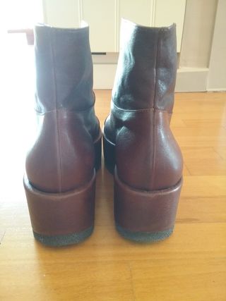 Botines Vialis piel marrón plataforma 38