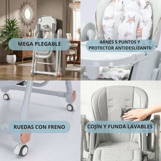 Trona Evolutiva 3 en 1 – Plegable Color Gris