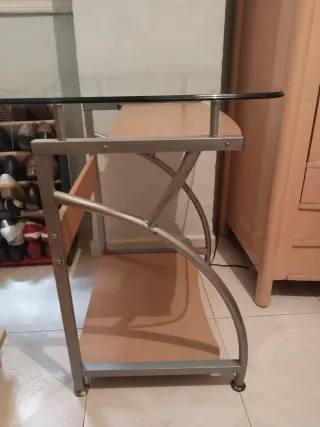 Escritorio cristal y madera