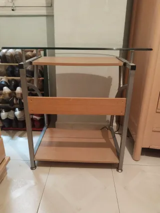 Escritorio cristal y madera