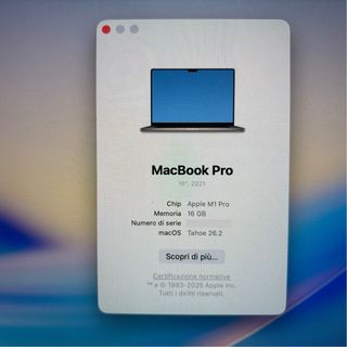 MacBook Pro 16 M1 Pro 512GB 16GB RAM