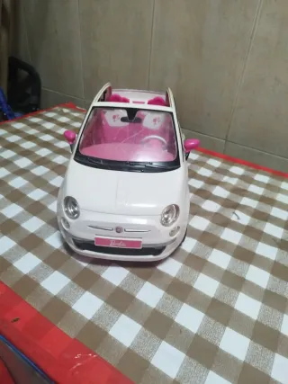 Passeggino Barbie Fiat 500 Rosa e Crema