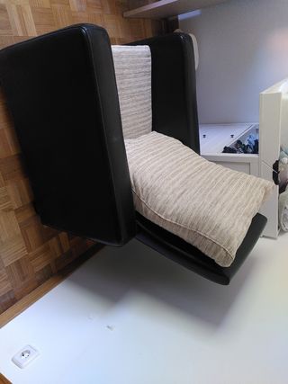 Butaca reclinable tela y piel