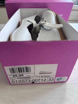 Zapatos de comunión blancos talla 33 amplia