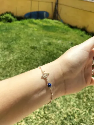 Pulsera Plata Nudo Bruja Ojo Turco