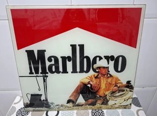Cartel Marlboro Vintage. Cristal 51x56 cm