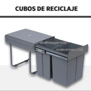 Cubo de reciclaje gris