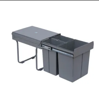 Cubo de reciclaje gris