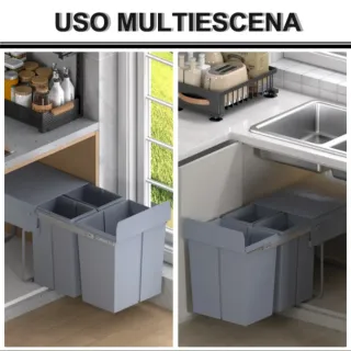 Cubo de reciclaje gris