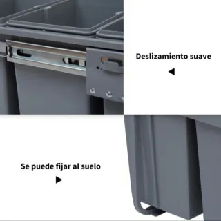 Cubo de reciclaje gris