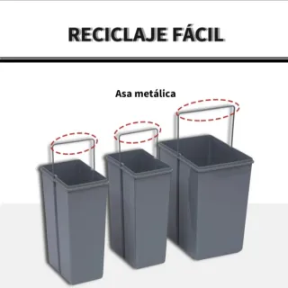Cubo de reciclaje gris