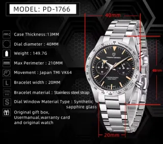 Reloj Pagani Design PD-1766 Cronógrafo