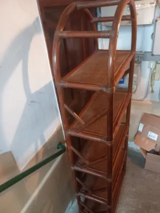 Libreria vintage rattan
