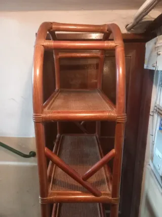 Libreria vintage rattan