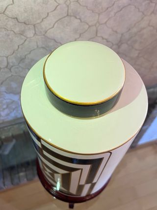 Jarrón decorativo con tapa - Cerámica,Nuevo