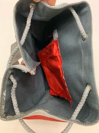 Zaino robusto da spiaggia rosso e grigio