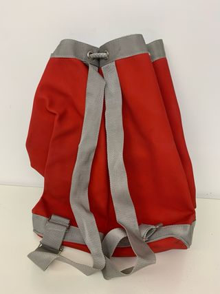 Zaino robusto da spiaggia rosso e grigio