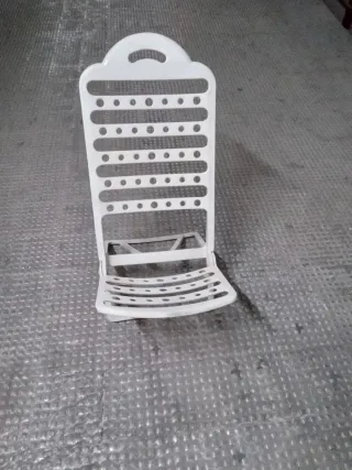 Silla de playa plegable blanca