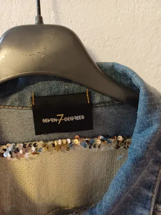 Giubbotto jeans donna paillettes XXL