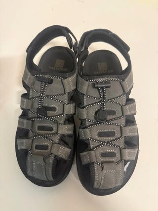 Sandalias Hombre Talla 37 Gris/Negro