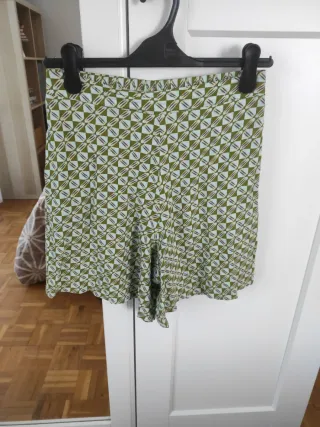 Falda  pantalón corta cuadros botones