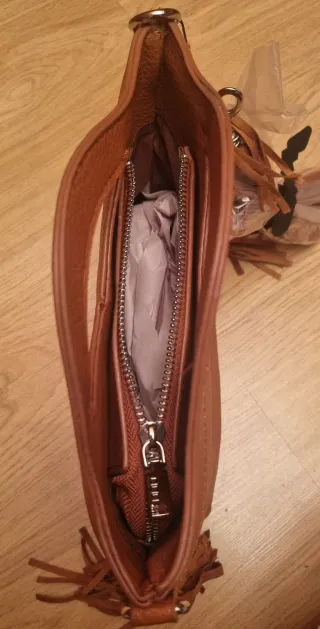 Bolso marrón Misako con flecos
