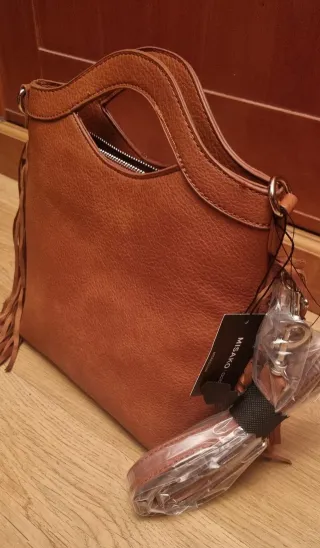 Bolso marrón Misako con flecos