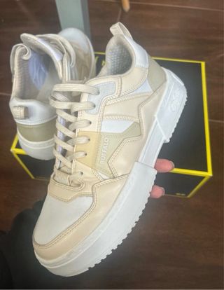 Zapatillas Buffalo Talla 38 Beige/Blanco