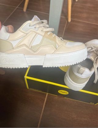 Zapatillas Buffalo Talla 38 Beige/Blanco