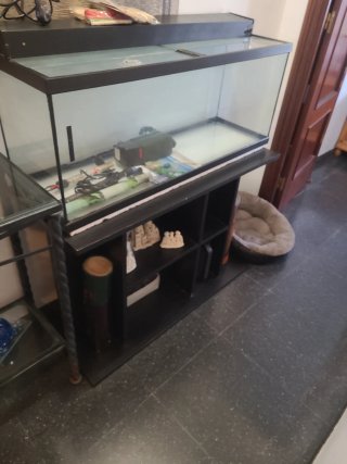 Acuario grande con tapa y luz