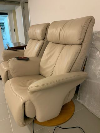 Sillón Eléctrico Beige Cuero